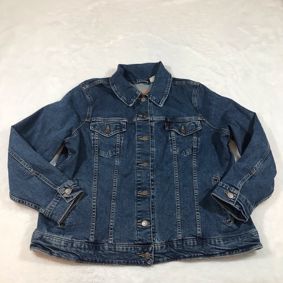 NEW LEVIS TRUCKER JACKET JEAN DENIM PLUS SIZE BLUE
